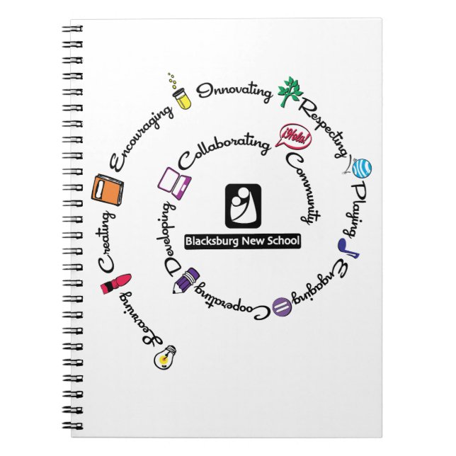 Blacksburg Nouveau carnet de spirale couleur école (Devant)