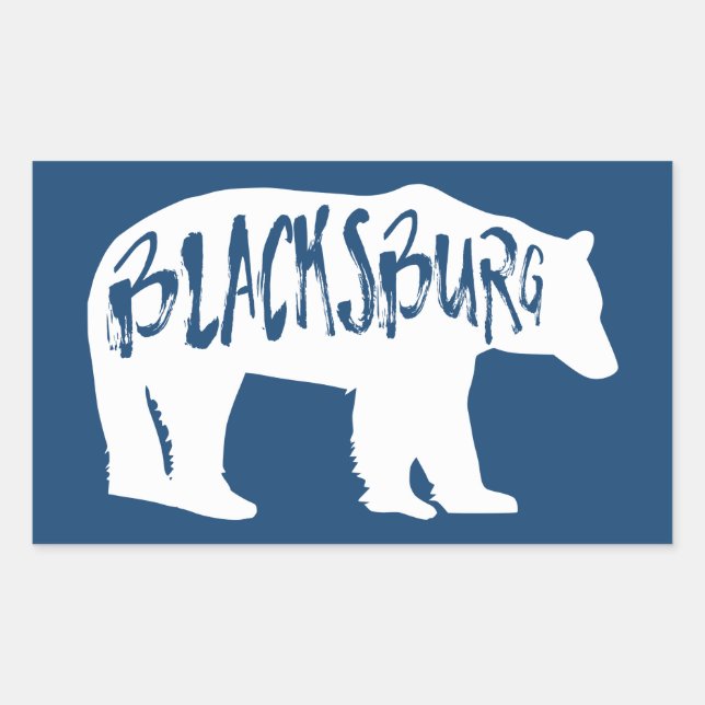 Blacksburg Virginia Bear Sticker (Front)