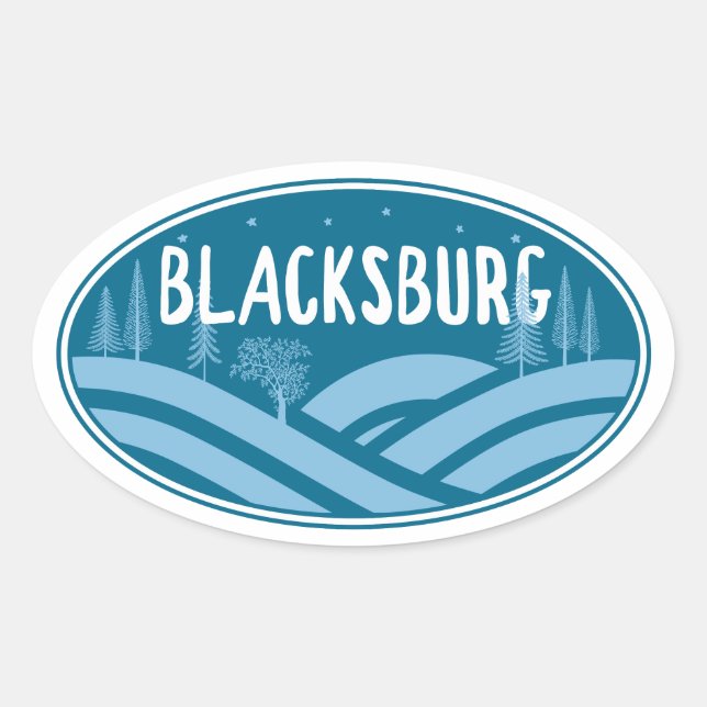 Blacksburg Virginia Outdoors Oval Sticker (Front)