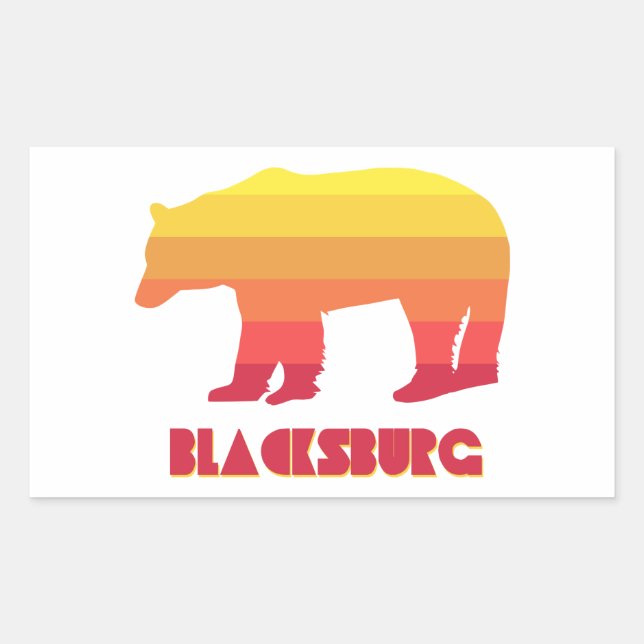 Blacksburg Virginia Rainbow Bear Sticker (Front)