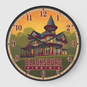 Blacksburg Virginia Victorian Mansion Large Clock