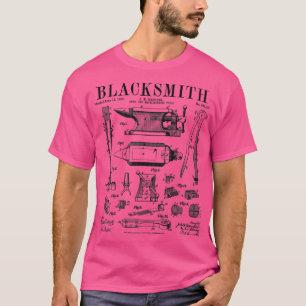 Blacksmith Anvil And Tools Vintage Patent Drawing  T-Shirt