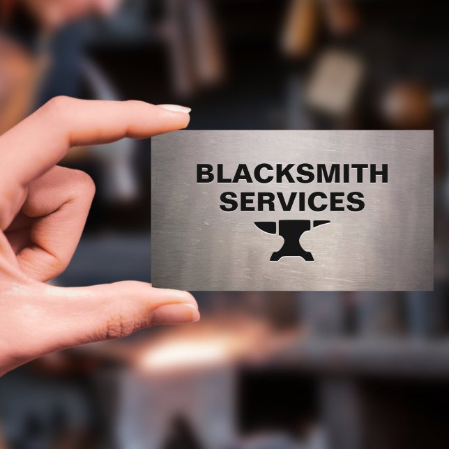 Blacksmith - Anvil on Worn sheet metal Business Card (Blacksmith - Anvil on Worn sheet metal Business Card)