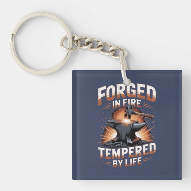 Blacksmith Badge Design Keychain (Front)