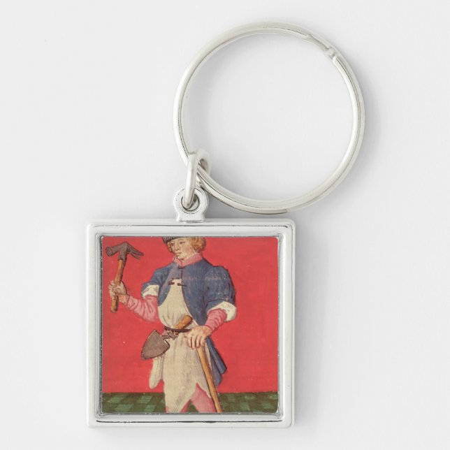 Blacksmith, from 'Le Livre des Echecs Moralises' Keychain (Front)
