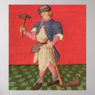 Blacksmith, from 'Le Livre des Echecs Moralises' Poster