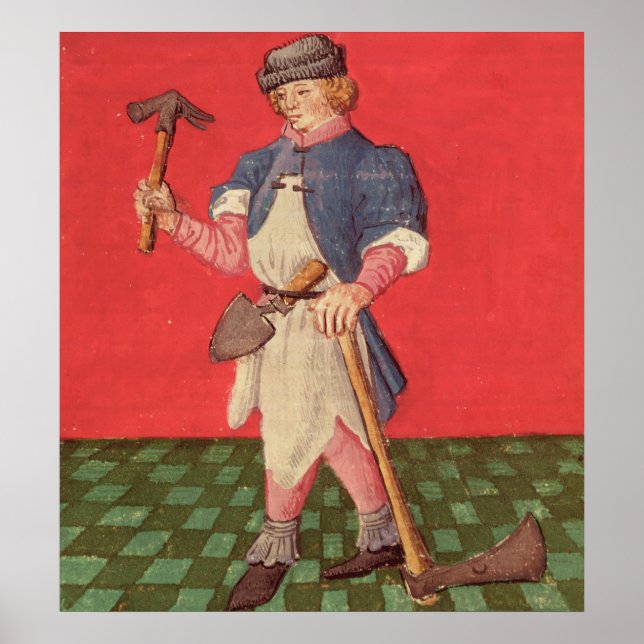 Blacksmith, from 'Le Livre des Echecs Moralises' Poster (Front)