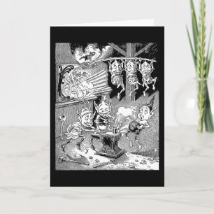 Blacksmith Gnome at the Forge Holiday Card