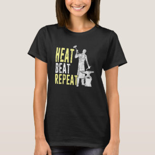 Blacksmith Heat Beat Repeat Retro Vintage Distress T-Shirt