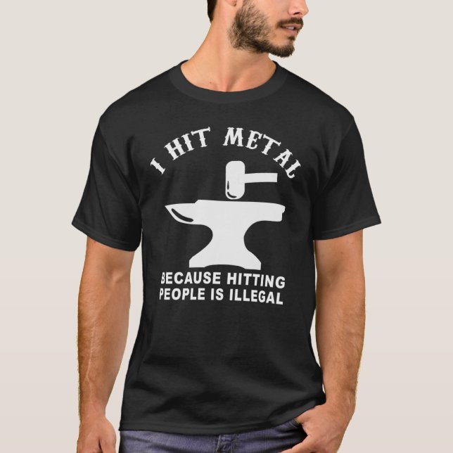 Blacksmith Iron Forging Knife Bladesmithing Forger T-Shirt (Front)