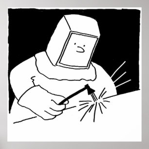 Blacksmith or Welder Welding Sheet Metal Poster