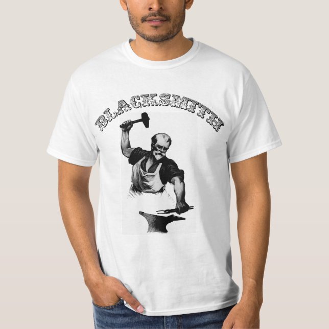 Blacksmith T Shirt - Blacksmith forges steel (Front)