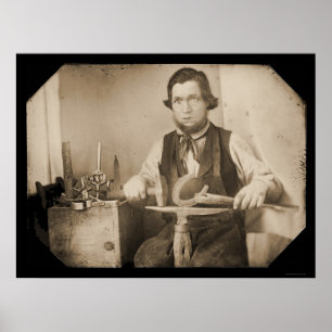 Blacksmith Working Daguerreotype 1846 Poster