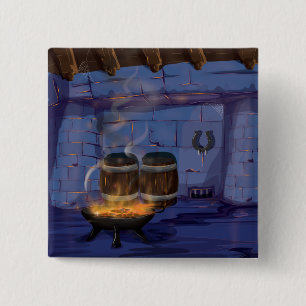 Blacksmiths Forge 2 Inch Square Button