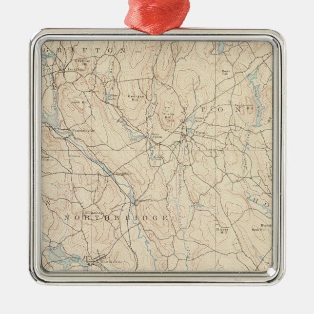 Blackstone, Massachusetts Metal Ornament (Front)
