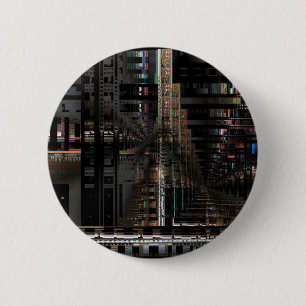 BlackTechnology Circuit Board Electronic Computer. 2 Inch Round Button
