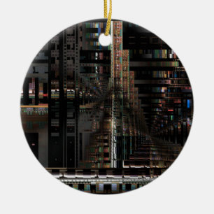 BlackTechnology Circuit Board Electronic Computer. Ceramic Ornament