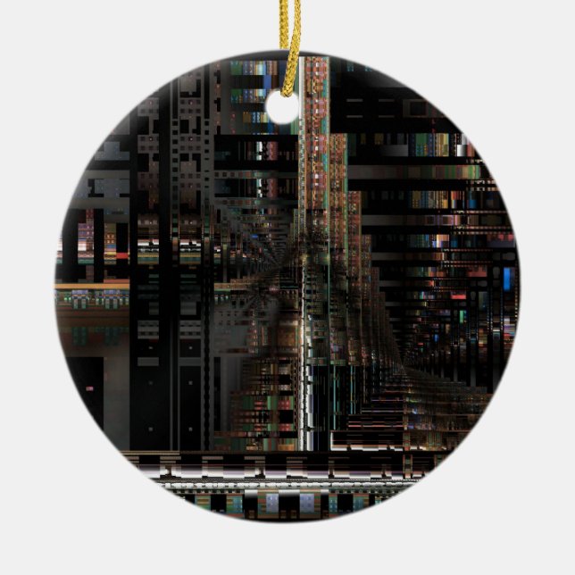 BlackTechnology Circuit Board Electronic Computer. Ceramic Ornament (Front)
