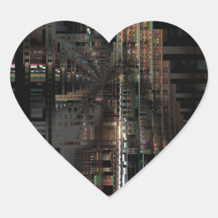 BlackTechnology Circuit Board Electronic Computer. Heart Sticker
