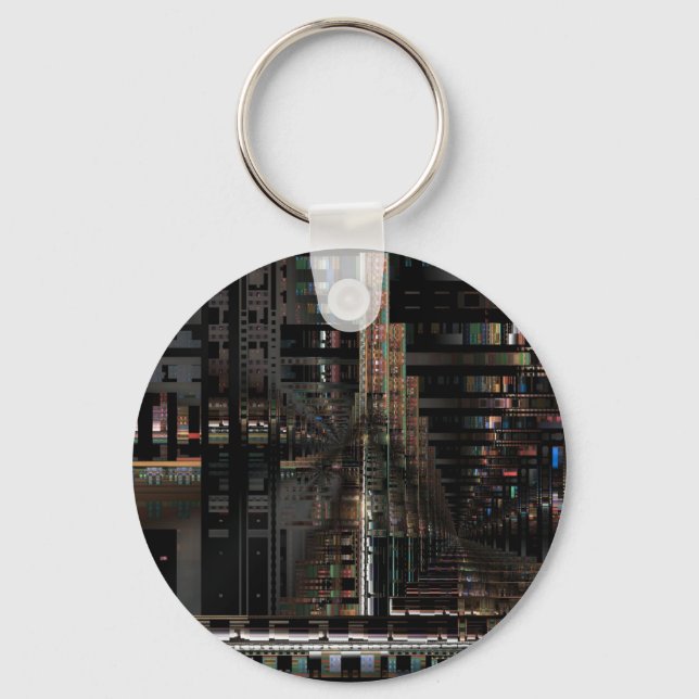 BlackTechnology Circuit Board Electronic Computer. Keychain (Front)