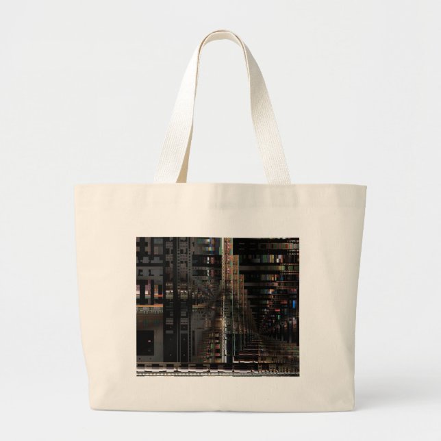 BlackTechnology Circuit Board Electronic Computer. Large Tote Bag (Front)