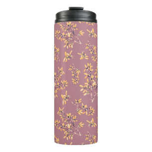 Blackthorn branches purple yellow thermal tumbler