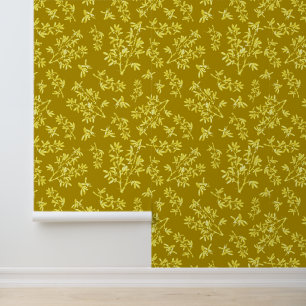 Blackthorn green gold wallpaper