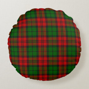 Blackwatch Campbell Tartan Red Green Plaid Round Pillow