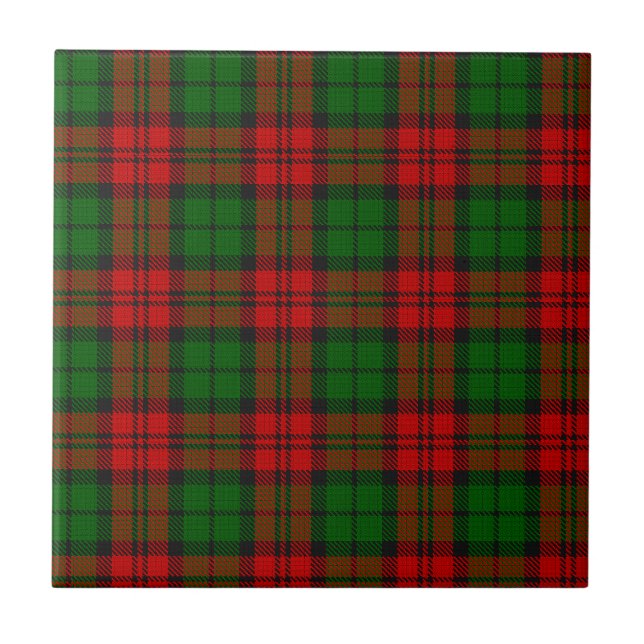 Blackwatch Campbell Tartan Red Green Plaid Tile (Front)