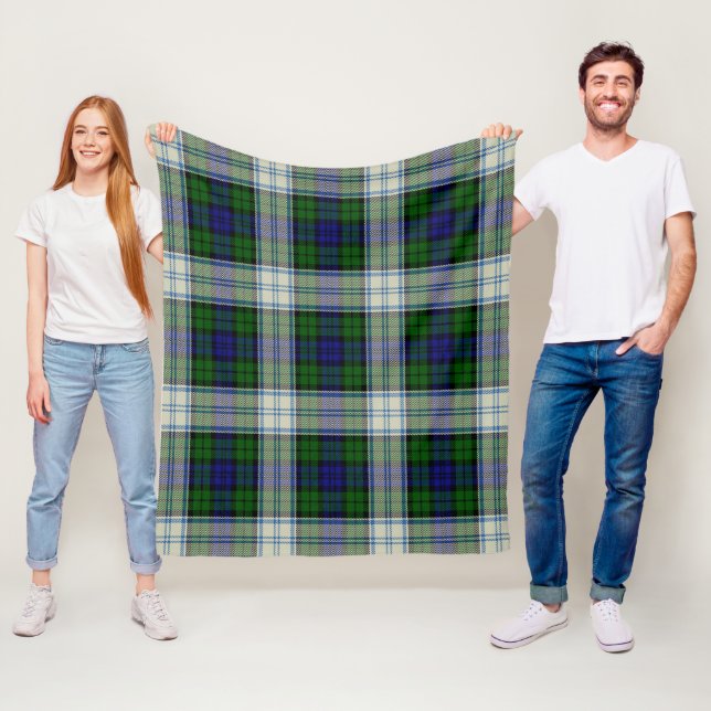 Blackwatch Modern Plaid Fleece Blanket (In Situ)