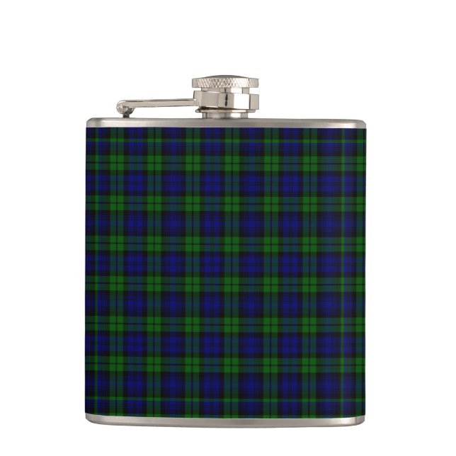 Blackwatch tartan Campbell clan Hip Flask (Front)
