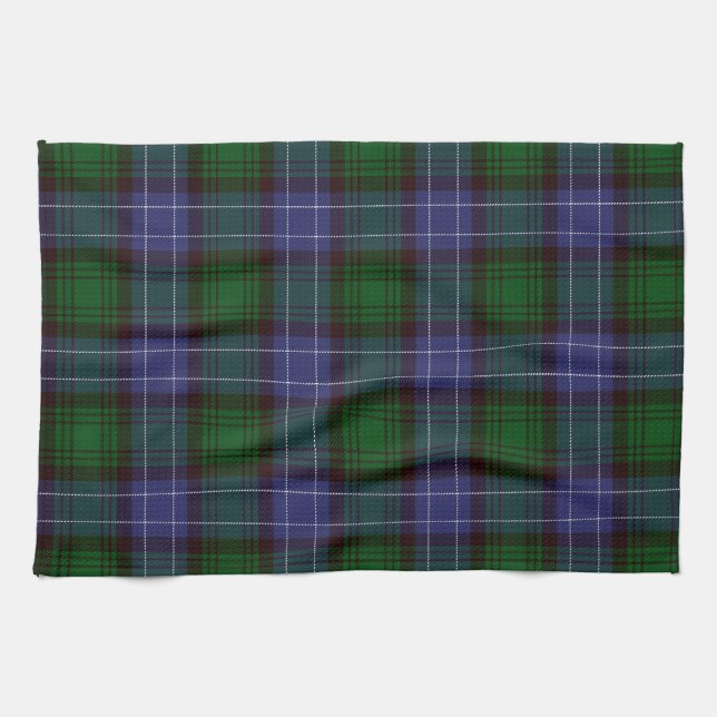 Blackwatch Tartan Clan Pattern Kitchen Towel (Horizontal)