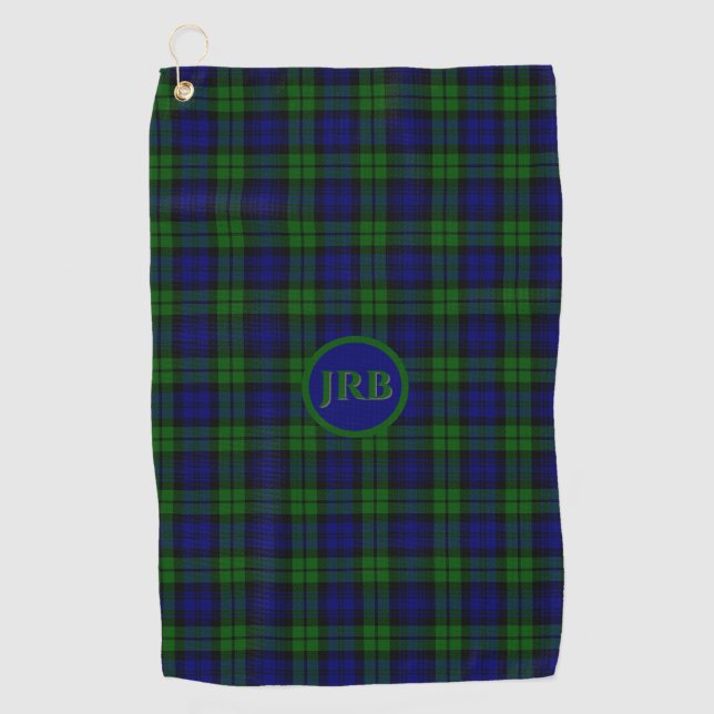 Blackwatch Tartan Personalized  Golf Towel (Front)