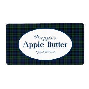 Blackwatch Tartan Plaid Jam Jar Étiquettes
