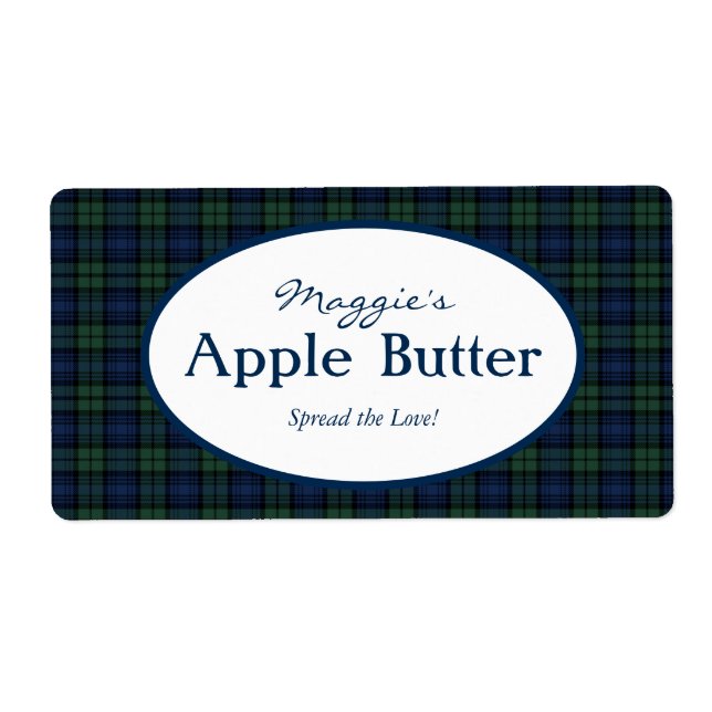 Blackwatch Tartan Plaid Jam Jar Étiquettes (Devant)