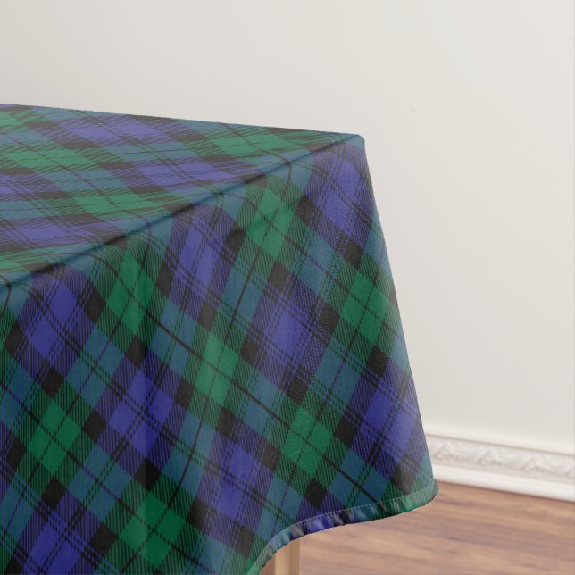 Blackwatch Tartan Royal Scottish Plaid Pattern Tablecloth (In Situ)