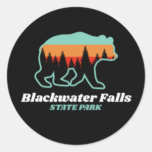 Blackwater Falls State Park West Virginia Bear Classic Round Sticker