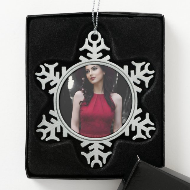 BlackWhiteRed snowflake ornament (Box)