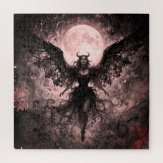 Blackwing Moon - AI Fantasy Digital Art Print Jigsaw Puzzle