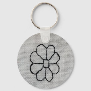 Blackwork embroidery keychain