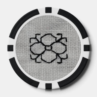 Blackwork embroidery poker chip
