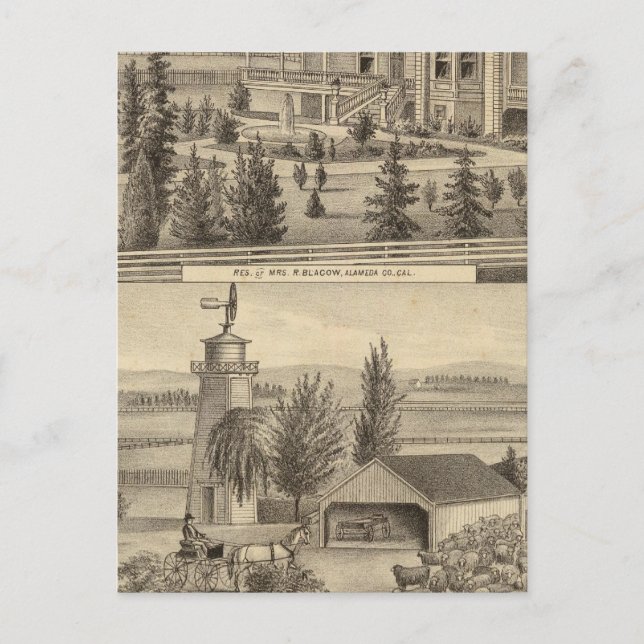 Blacow residence, farm postcard (Front)