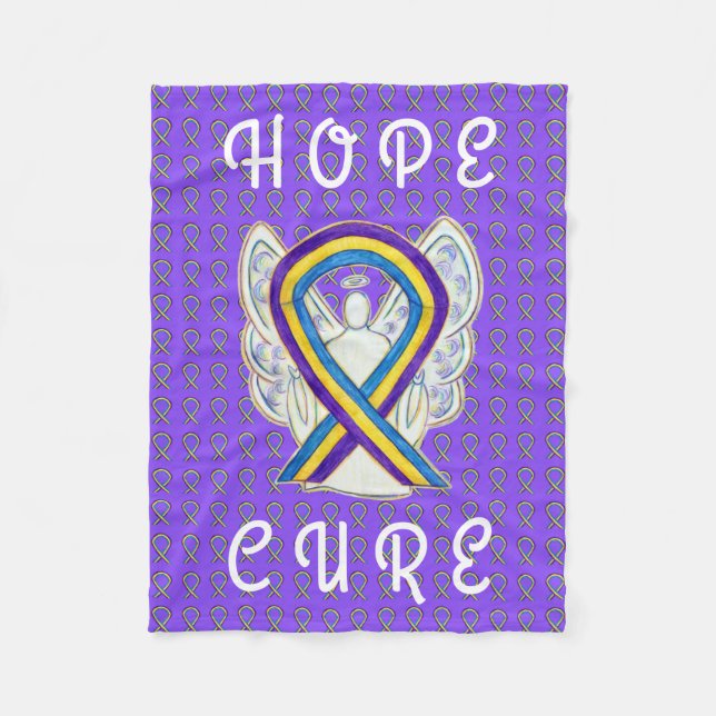 Bladde Cancer Awareness Ribbon Soft Chemo Blankets (Front)