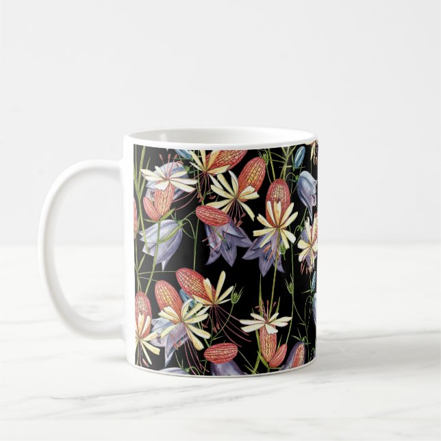 Bladder Campion Bells: Watercolor Floral Coffee Mug (Left)