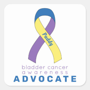 Bladder Cancer Advocate White Square Sticker