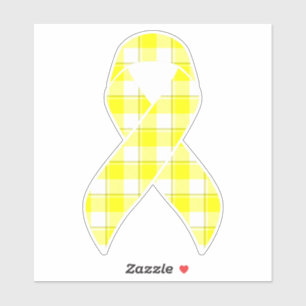 Bladder Cancer Awareness Plaid Yellow Ribbon