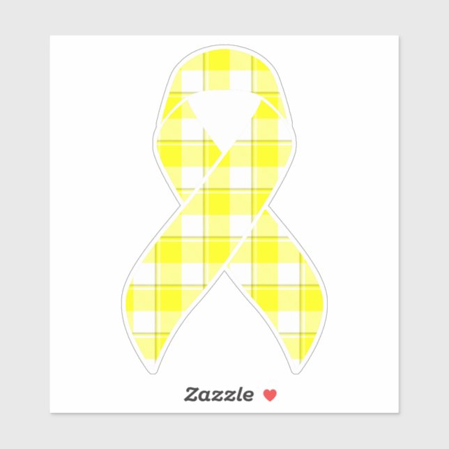 Bladder Cancer Awareness Plaid Yellow Ribbon (Sheet)