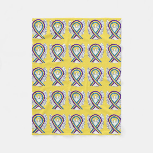 Bladder Cancer Awareness Ribbon Angel Blankets (Front)