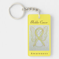 Bladder Cancer Awareness Ribbon Angel Key Chain