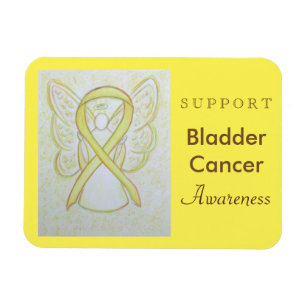 Bladder Cancer Awareness Ribbon Angel Magnet